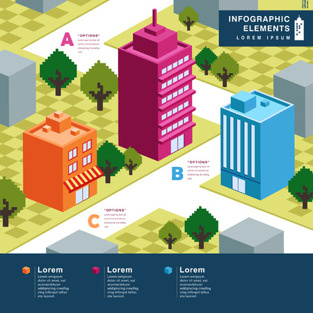 modern house vector abstract infographic elements designのイラスト素材