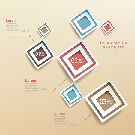 modern vector abstract rhombus collage infographic elementsのイラスト素材