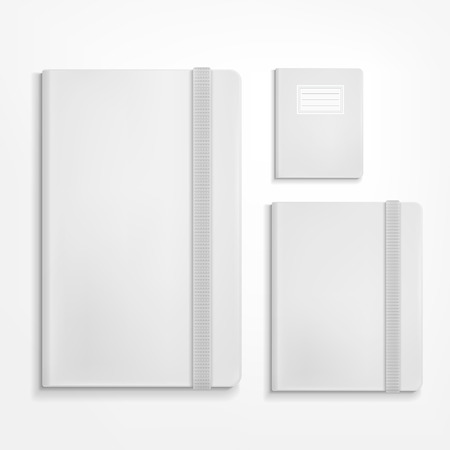 vector blank booklet set on white backgroundのイラスト素材