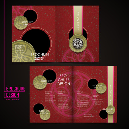 half fold fancy restaurant template of brochure designのイラスト素材