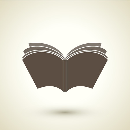 retro style open book icon isolated on brown backgroundのイラスト素材