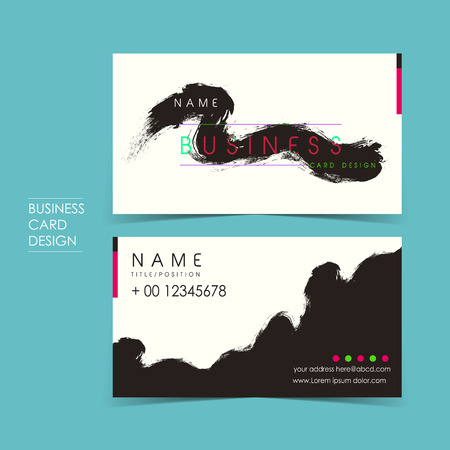 professional brush vector business card set template designのイラスト素材