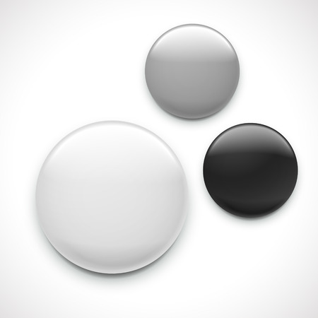 blank button badge template isolated over white background のイラスト素材