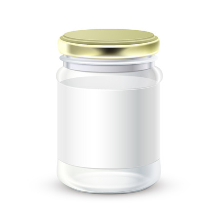 blank glass bottle with label isolated over white backgroundのイラスト素材