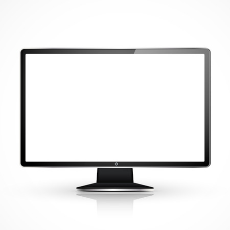 modern blank flat screen TV isolated on white backgroundのイラスト素材