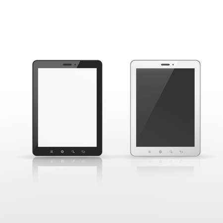 realistic blank tablet template isolated on white 
backgroundのイラスト素材