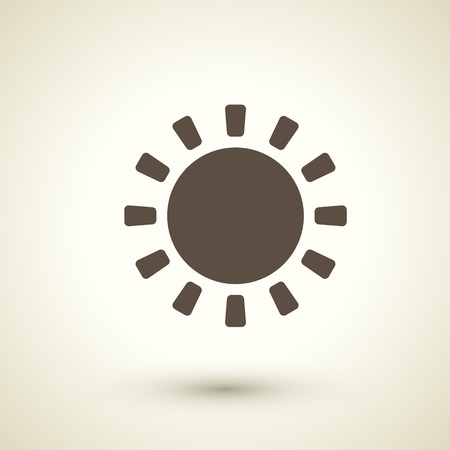 retro flat design icon with sun element over brown backgroundのイラスト素材