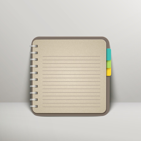 open blank lined notebook over grey backgroundのイラスト素材