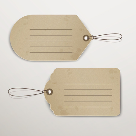 blank brown price tags isolated on whiteのイラスト素材