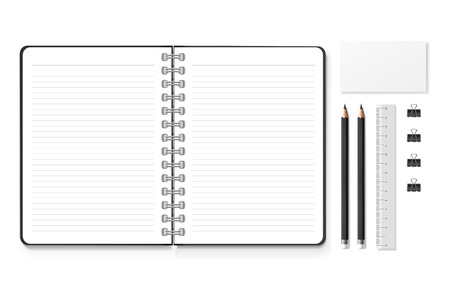 blank corporate identity stationery set over whiteのイラスト素材