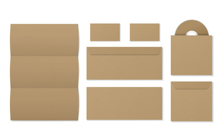 blank corporate identity stationery set over whiteのイラスト素材