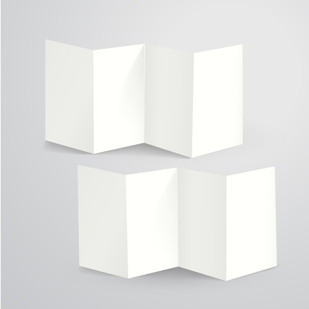 blank folded paper flyer isolated on whiteのイラスト素材
