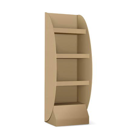 blank display with shelves isolated on whiteのイラスト素材