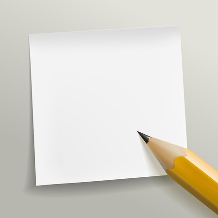 blank note paper with pen on grey backgroundのイラスト素材