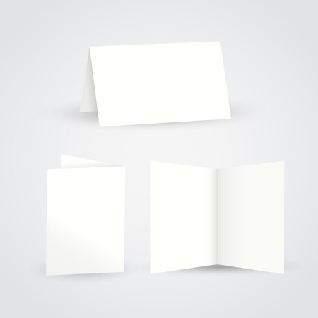 blank folded paper flyer isolated on whiteのイラスト素材