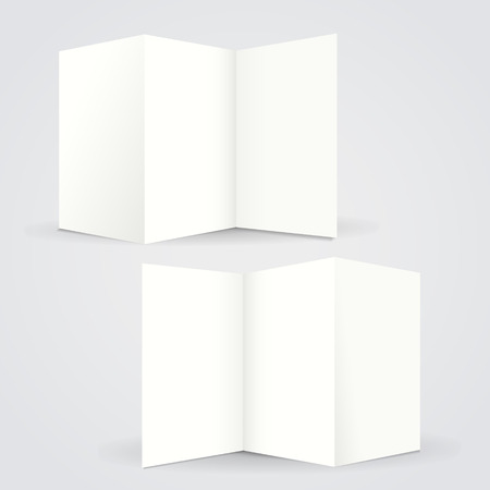 blank folded paper flyer isolated on whiteのイラスト素材