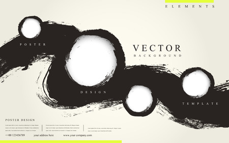 abstract Chinese calligraphy style business poster template abstract Chinese calligraphy style business poster template