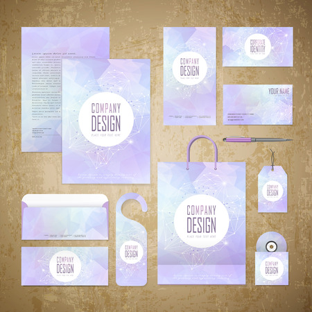 abstract geometric style corporate identity template setのイラスト素材