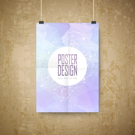 geometric style background design poster template hanging on the wallのイラスト素材