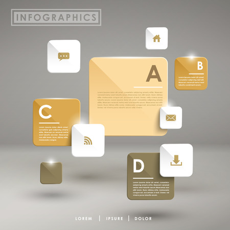 modern abstract glossy bar chart infographic elements のイラスト素材