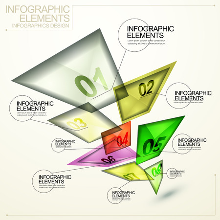 modern translucent abstract square tag infographic elementsのイラスト素材
