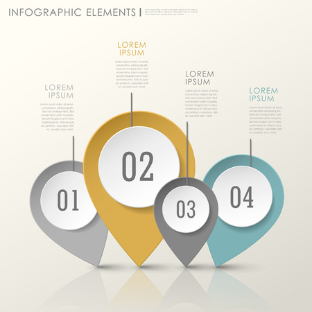 abstract modern paper location mark infographic elements template のイラスト素材