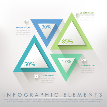 colorful modern paper triangle abstract infographic elementsのイラスト素材