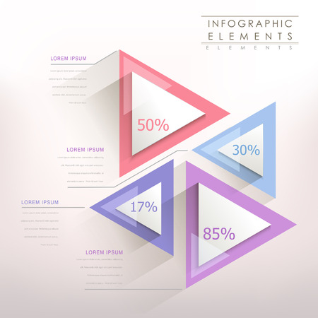 colorful modern paper triangle abstract infographic elementsのイラスト素材