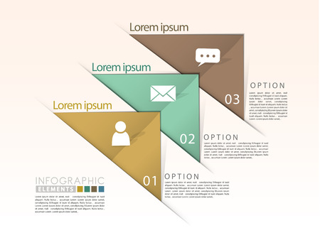 abstract geometric arrow flow infographic elements templateのイラスト素材