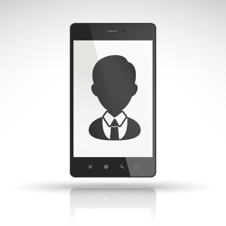 business people icon on mobile phone isolated on white のイラスト素材