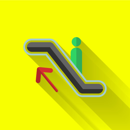 escalator up icon in colorful flat design styleのイラスト素材