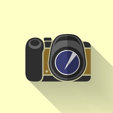 camera icon in colorful flat design styleのイラスト素材