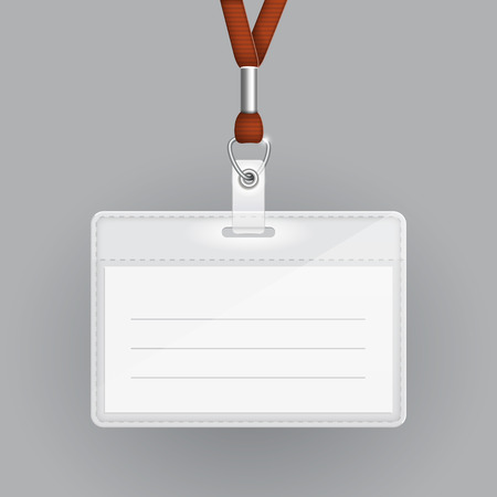 blank identification cards template isolated on greyのイラスト素材