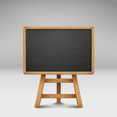 blank blackboard or sandwich board isolated on grey