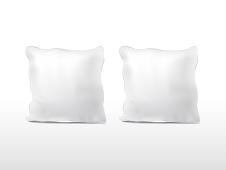 blank pillows set isolated on white backgroundのイラスト素材