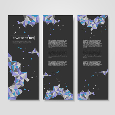 abstract geometric colorful triangles design for banners setのイラスト素材