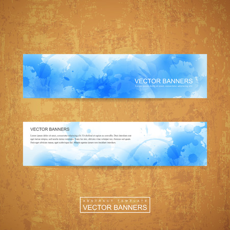 watercolor style background design for banners set templateのイラスト素材