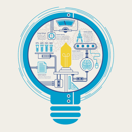 education infographic with creative bulb element in flat designのイラスト素材