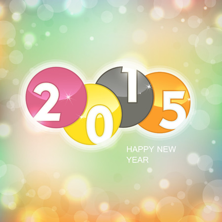 2015 Happy New Year celebration colorful backgroundのイラスト素材