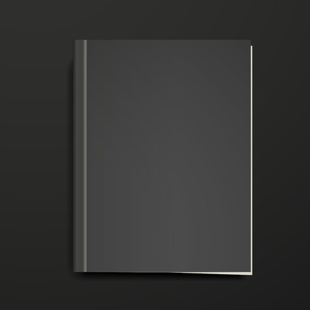 blank book cover isolated over black backgroundのイラスト素材