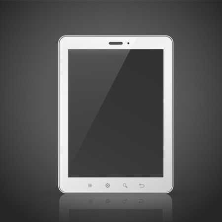 business tablet with power button isolated on blackのイラスト素材
