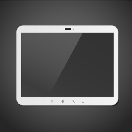 business tablet with power button isolated on blackのイラスト素材