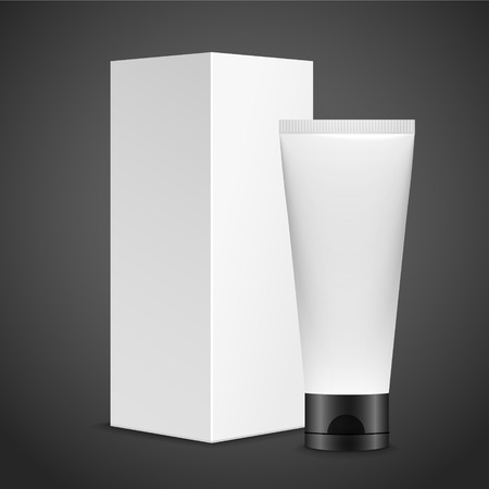 blank cosmetics package siolated on black backgroundのイラスト素材