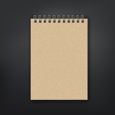 blank note book isolated on black backgroundのイラスト素材