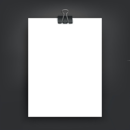 paper blank brochure template hanging over wallのイラスト素材