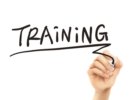 training word written by hand on a transparent boardのイラスト素材