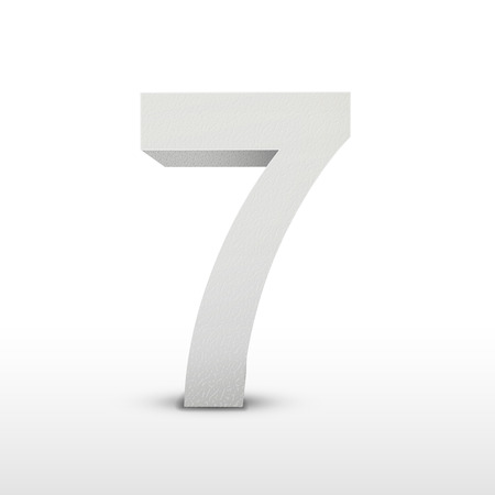 white texture number seven isolated over white backgroundのイラスト素材