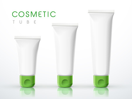 cosmetic packaging tube set over white backgroundのイラスト素材