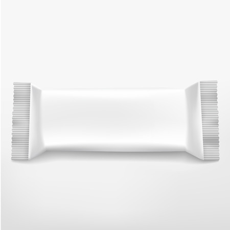 blank white food packaging isolated on white backgroundのイラスト素材