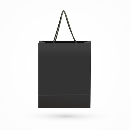 black paper bag isolated on white backgroundのイラスト素材
